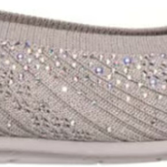 Skechers Womens Arch Fit Cleo - Glitzy Sky Flats Sz 6 in Taupe Textile/Synthetic - Picture 2 of 6